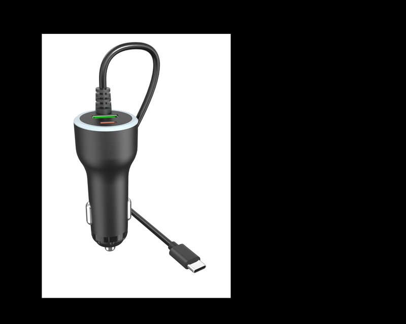 63W Car Charger Retractable Cable